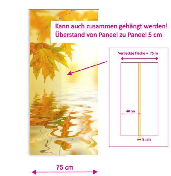 Goldener Herbst Mini Schiebegardine 40 cm breit 2er Set